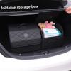 Car Trunk Organizer Box, Large Capacity, Auto Multiuse Tools, Storage Bag, Stowing, Tidying, Leather, Folding for Emergency