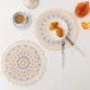 Round Placemat Cotton Tassel Antiskid Dining Table Mat Absorbent Insulation Dish Pad Desk Decoration And Accessories Plate Mug