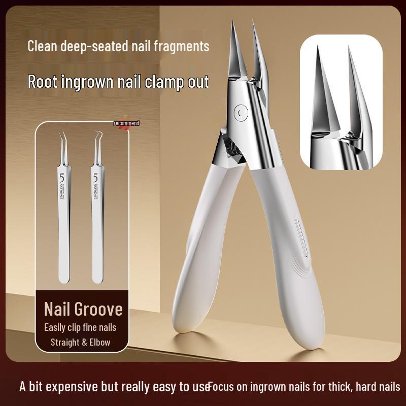 Multi-Functional Angled Stainless Steel Ingrown Nail Pliers for Thick Toenails