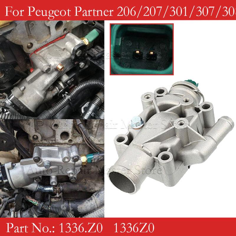 1336.Z0,1336Z0 Engine Coolant Thermostat with Housing For Peugeot Partner 206/207/301/307/308/1007 For Citroen C2 C3 C4
