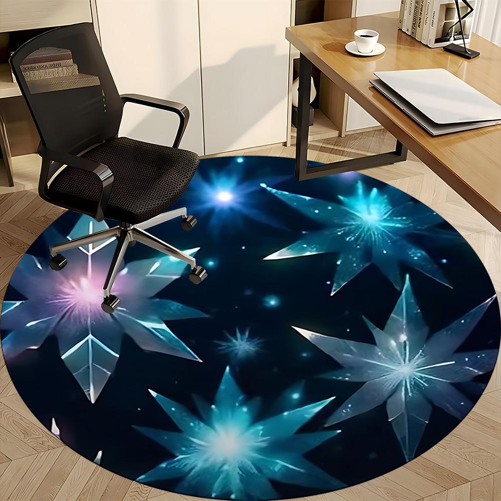 1pc Crystal Flowers Office Round Rug, Non-slip, Soft and Durable Office Rug for Interior Decoration, Perfect for Office,Decoration yy260204054