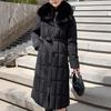 Detachable Sleeves Plus Size L-7XL Fashion Woman Winter Coats With Belt Big Faux Fur Collar Long Parkas Hooded Loose Thick Female Jackets