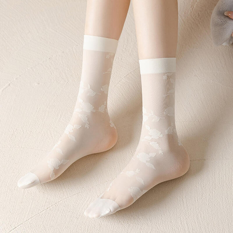sts029_Розовые телесные чулки Rose White