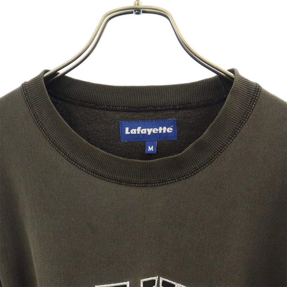 Lafayette Logo Embroidery Long Sleeve Sweat Trainer M Gray Back Brushed Men's Used