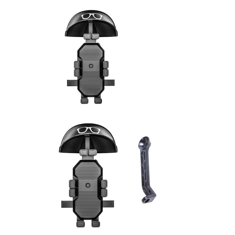 Motorcycle Smartphone Clamp Mount Bracket, Quick Access Designs, Vibration Reduction for Safe Riding Outdoor Enthusiasts