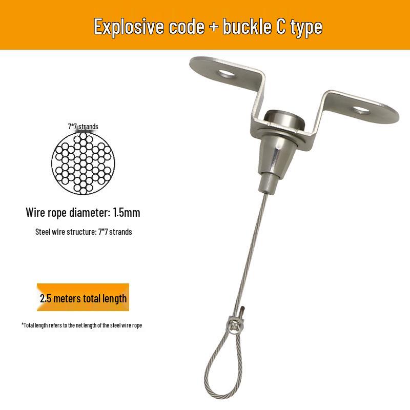 Adjustable Safety Hanging Kit: Rope, Buckle & Acrylic Board Line