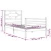VidaXL Bed Frame with Headboard White Simple Solid Wood 3194407