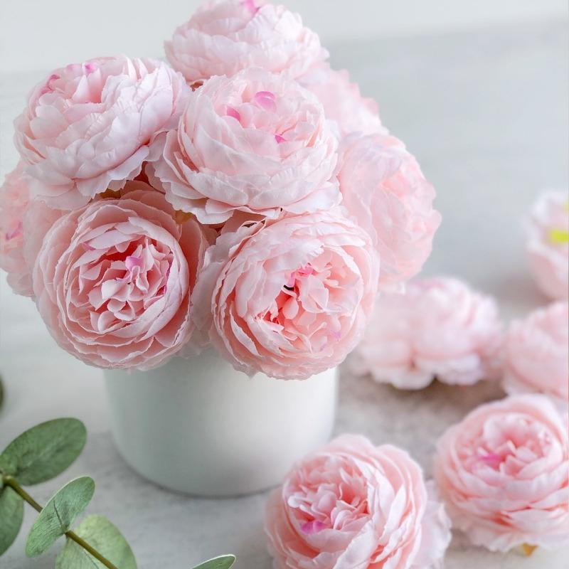 6Pcs Simulation 15-layer Foreign Peony Flower Ins European Style Home Furnishing Living Room Decoration Fake Flower