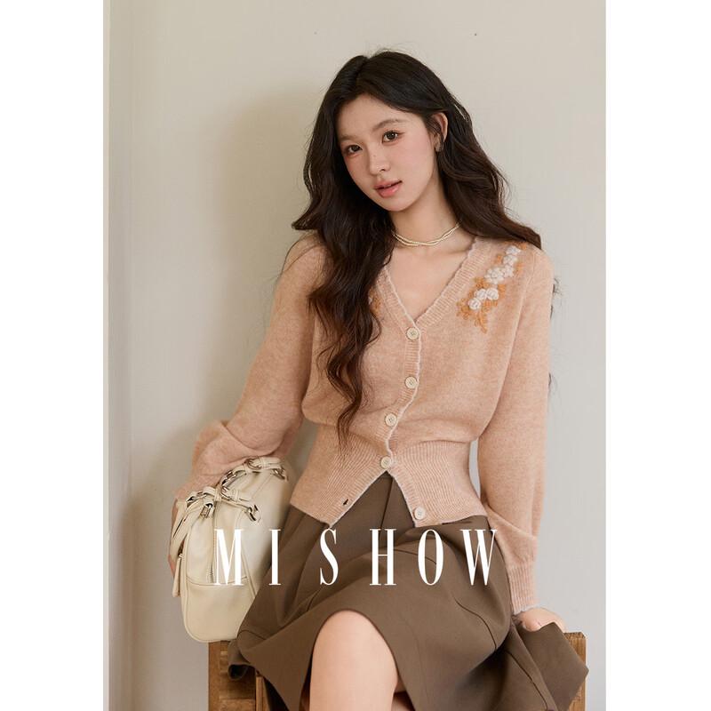 Mixiu Women s Asymmetric Crochet Knit Cardigan L