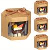 50pcs Gift Box with Display Window Hexagonal Paper Box with Lid Suitable for Gifts Handicrafts Cakes Candy Boxes Wedding Parties Birthday Gift Boxes