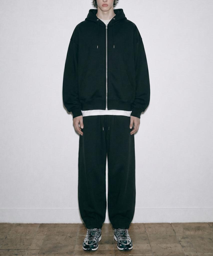 ZENSAI Volume Baggy Jersey Pants Black