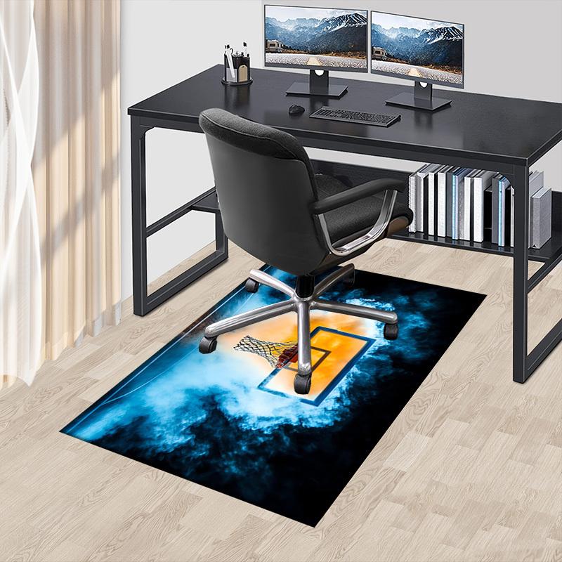 

basketball hoop smoke Crystal Velvet Office chair mat Area Rug - Non-Slip, Floor Mat, Office Desk Chair Rugs,Christmas Gift-1106212 60cm by 90cm