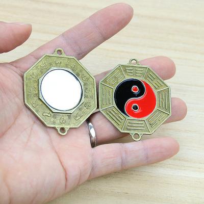 Çin Fengshui Aynası 5Cm Küçük Bagua Aynası Metal Retro Yinyang El Sanatları Süsler Ev Duvar Dekorasyonu Kolye Asılabilir