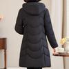 Casacos Longos Femininos de Meia-Idade Parkas de Inverno com Capuz Elegantes Soltos Grossos Quentes Tamanho Plus Agasalhos Jaquetas Femininas