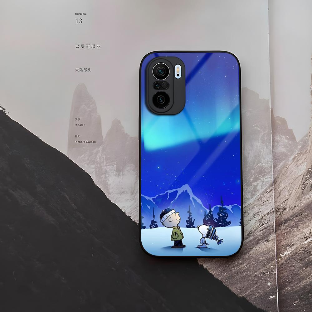 Big Head Snoopy Cartoon Phone Case Tempered Glass For Xiaomi 15 14 12 Lite Pro 13 11t Lite POCO M6 M5 X6 X5 X3 F5 F6 Pro Cover