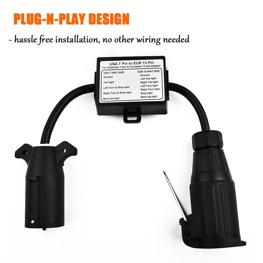 Trailer Light Converter 7-Way Accessory Connector Parts