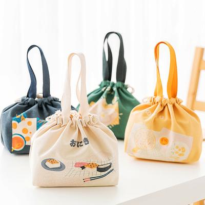 Přenosná plátěná taška v japonském stylu s velkou kapacitou a tlustou taškou na oběd Bento Tote Bag