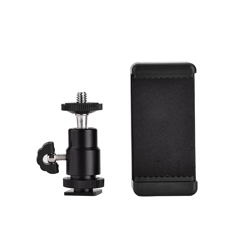 Phone Bracket Holder Clip Tripod Mount Adapter with 360 Ball Head for iPhone Samsung