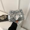 Black White Fashion Large Capacity Fold Design Bow Simple Casual Crossbody Bag Commuter Bucket Bag Stylish Shoulder Bag 1 pack