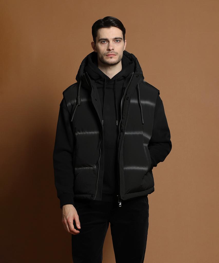 Panicale Black Hooded Down Vest