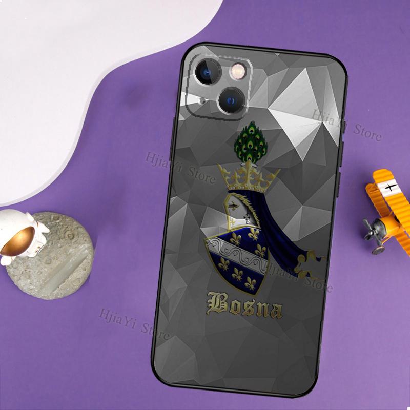 Bosna i Hercegovina Heart Case For iPhone 14 13 Pro X XS Max XR 7 8 Plus Cover For iPhone 14 12 Mini 11 Pro Max SE 2020