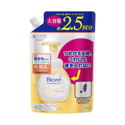 Biore Marshmallow Whip Rich Moisture Refill Demachiant facial spumos de mare capacitate cu aromă florală de miere 330 ml (x 1)