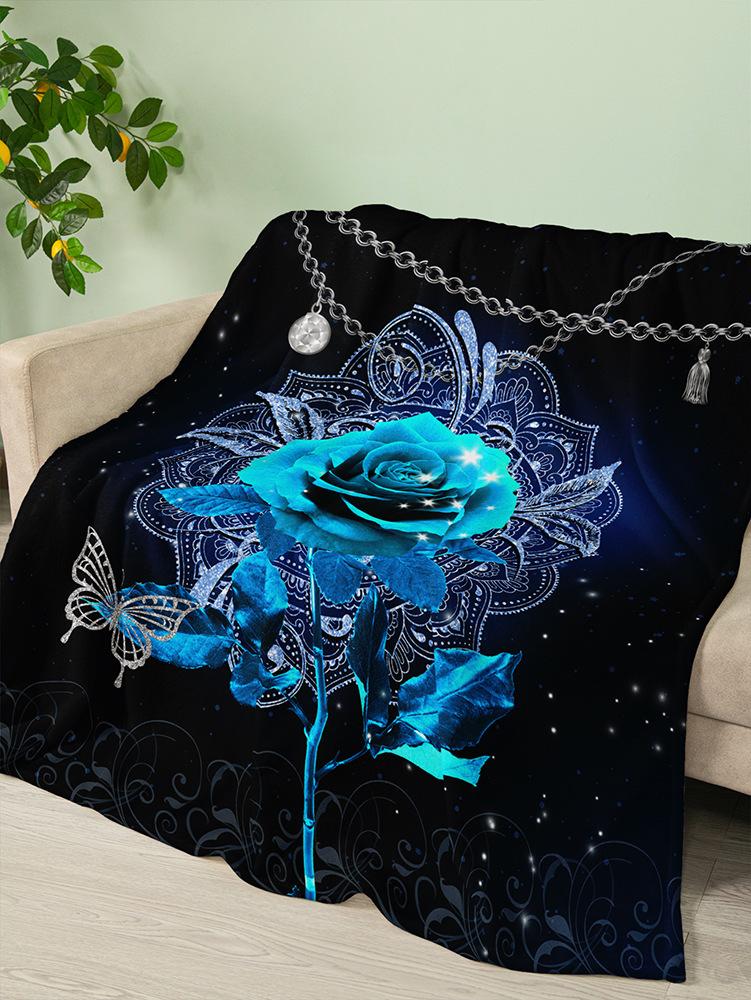 Flannel Blanket Rose Love Valentine'S Day Wedding Blanket Crystal Fleece Blanket Spring And Autumn
