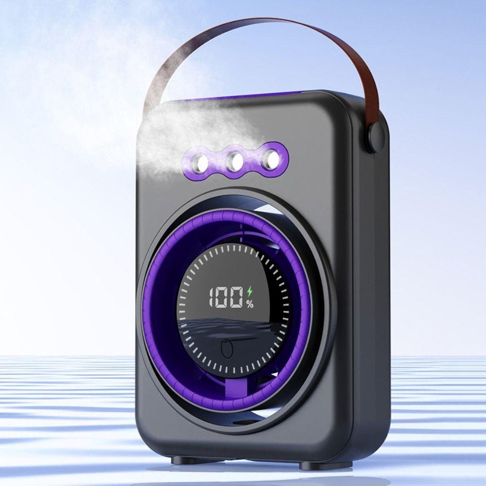 Triple-Hole Desktop Humidifying Fan 100-Speed Adjustment Mini Air Cooler  Outdoor Tent