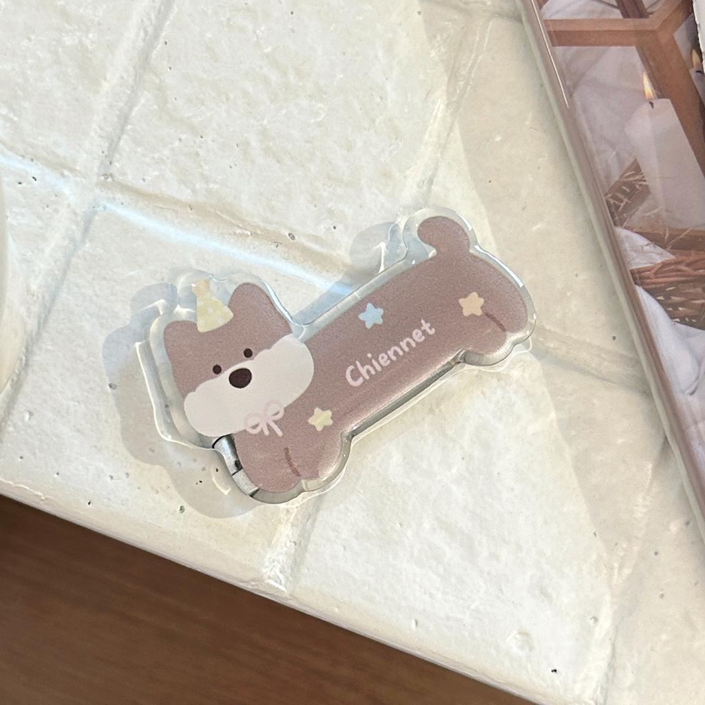 Cute cat puppy metal holder, mobile phone case, lazy holder, ultra-thin paste mobile phone holder, portable hard cartoon