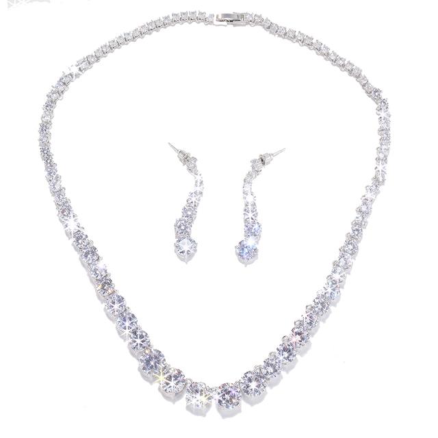 

Emmaya Новая модная распродажа Aaa циркониевый орнамент очаровательное ожерелье и серьги женский свадебный вечерние благородный комплект ювелирных изделий