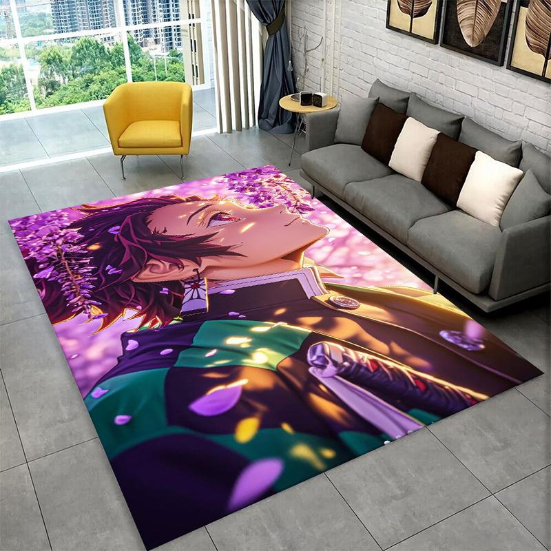 Cartoon Demon Slayer Anime Kamado Nezuko Tanjirou Carpet Rug for Playroom Bedroom Living Room Sofa Home,kid Non-slip Floor Mat
