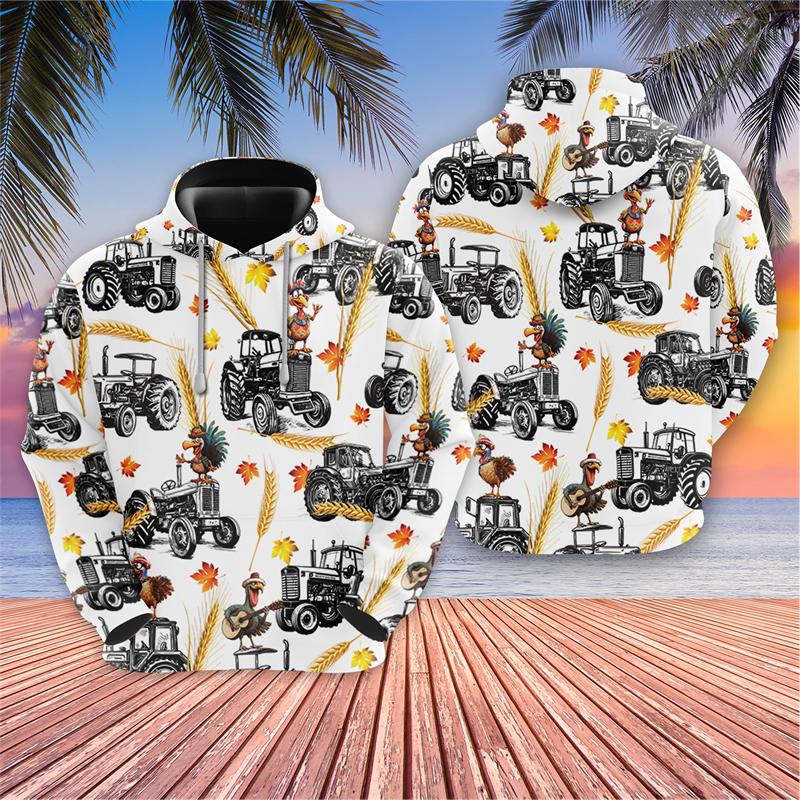 3D Happy Thanksgiving Printed Pullovers Turkey Lover Hoodies For Men Clothes Casual Farm Pumpkin Graphic Sweatshirts Boy Gifts