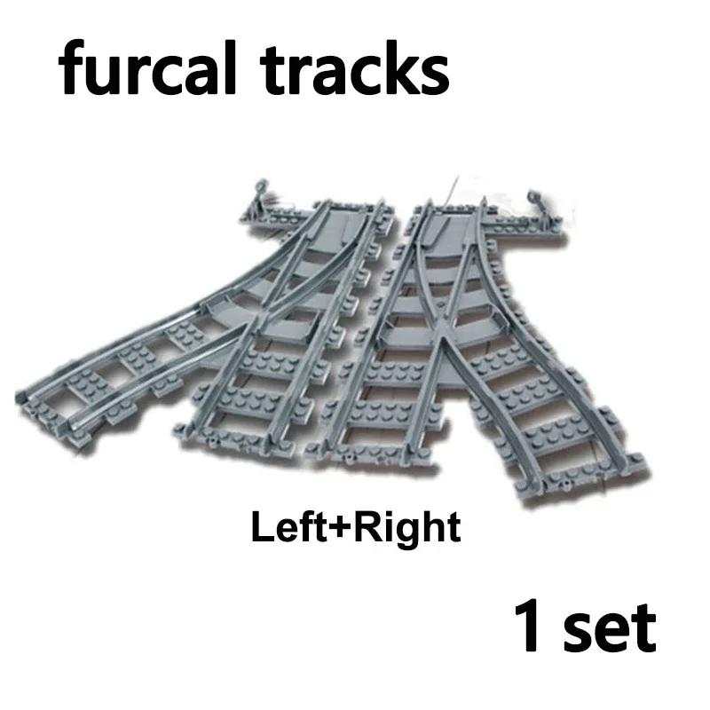 City Trains Diy Building Blocks Straight Curved Rail Bricks Parts Bridge Tunnel Model Soft Flexible Cross Tracks Railway Moc Toy