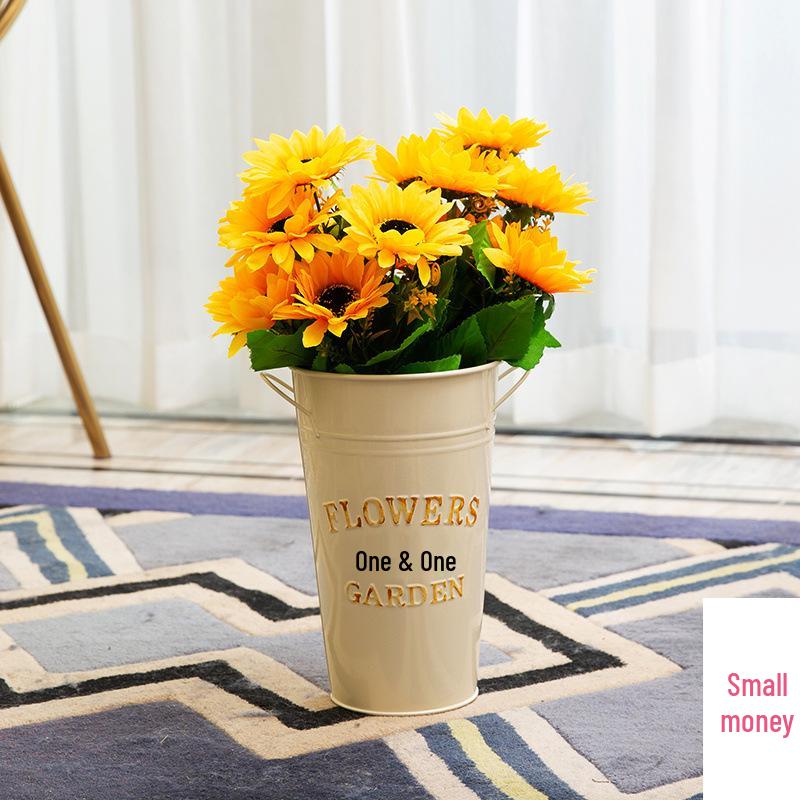 Creative Tin Flower Pot: Dried & Fresh Flower Arrangement Vase for Home or Flower Shop Use