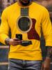 T-shirt Strumenti Musicali da Uomo Chitarra Pianoforte Stampa 3D Manica Lunga Tee Harajuku Y2k Tee Streetwear Top Oversize Abbigliamento Uomo