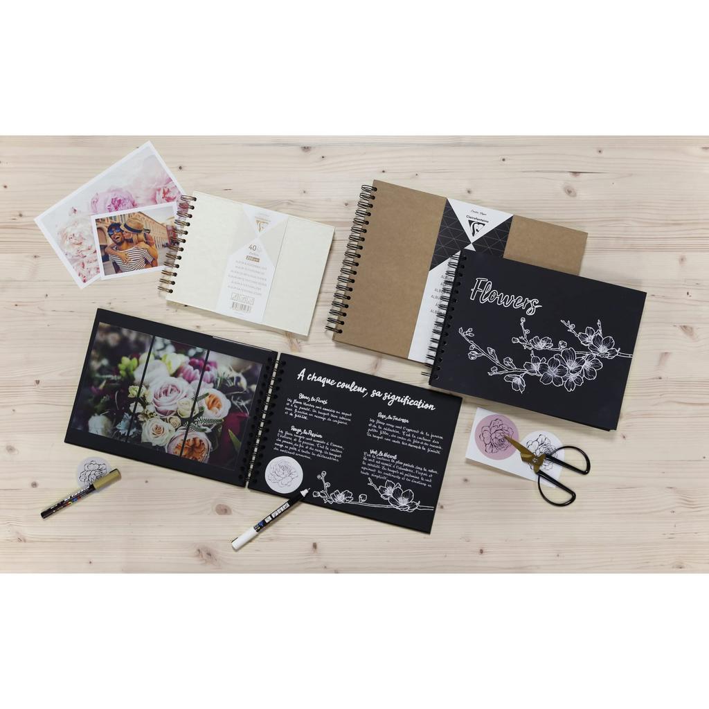 Clairefontaine DIY Album 21 X 16 Cm 40 Sheets Hard Cover White Cf95435