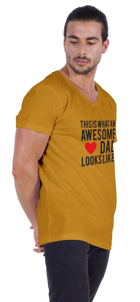 Inkmeso   This Is What An Awesome Dad Looks Like   Quotes Tshirt For Men Cotton Jersey Novelty Humor Tee