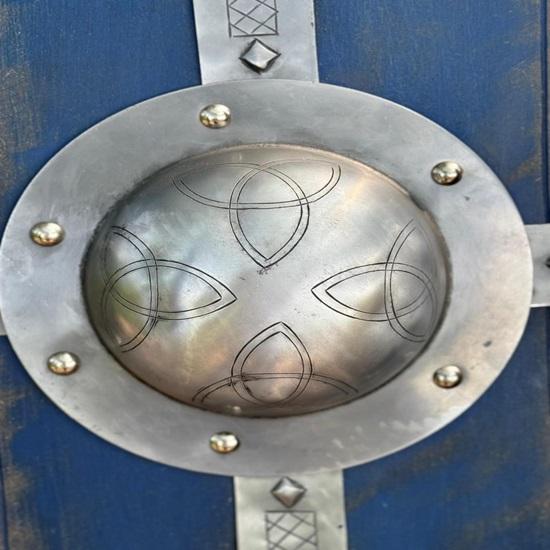 45.72 Cm Wooden Viking Shield, Viking Warrior Shield, Valhalla Round Viking Shield, Ideal for LARP, Battle Cosplay, Home Decor