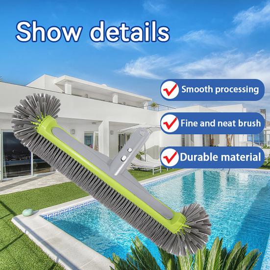 

Щетка для чистки бассейна с закругленной насадкой Полусферическая щетина Очень широкая многофункциональная щетка для чистки плитки бассейна