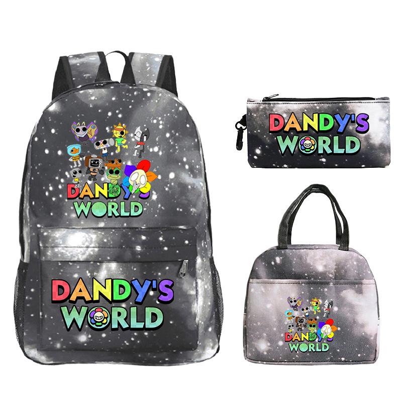 Dandy's World Game Merchandise Printed Children's School Bag Set Teen Backpack Three-piece Set