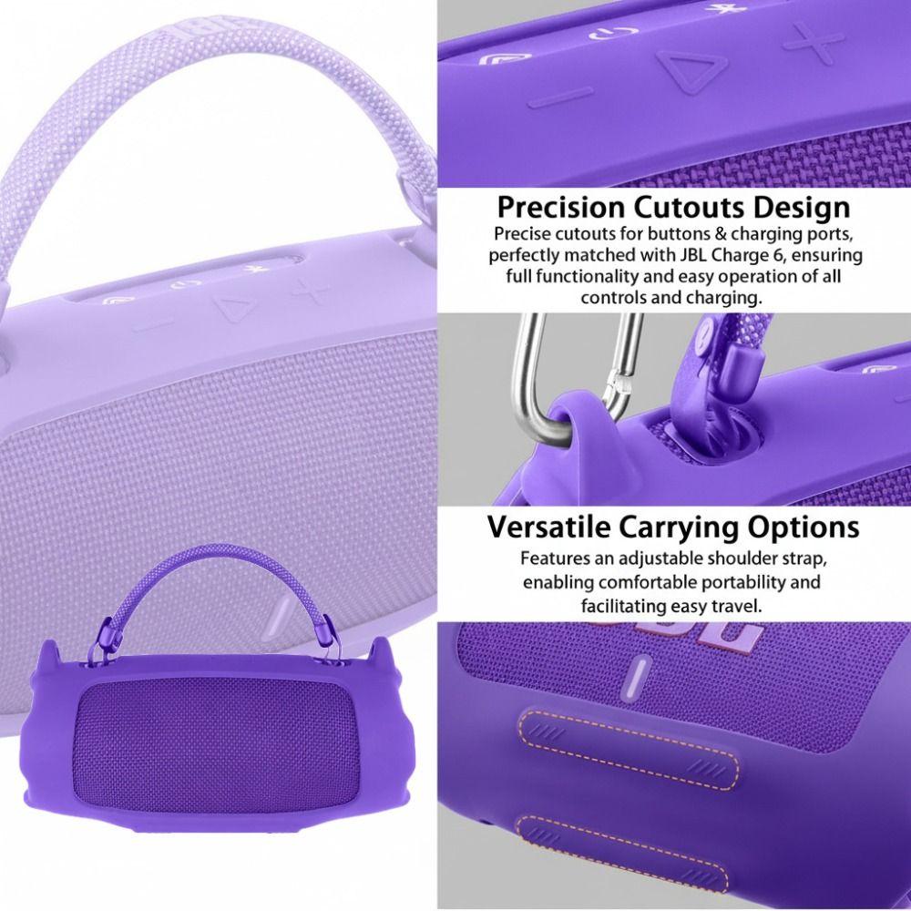 With Shoulder Strap Protective Sleeve Silicone Speaker Accessories for JBL Charge 6 Speaker