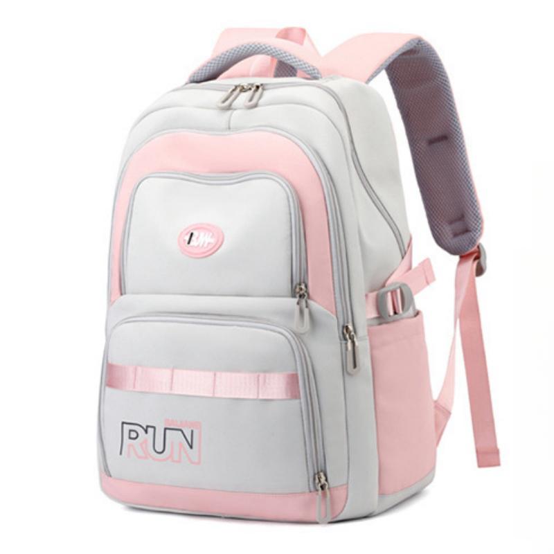 BAIJIAWEI 2025 New Fashionable Contrasting Color Schoolbags Junior High School Students Large Capacity Backpack Simple Letters Teenager Light Book Bag