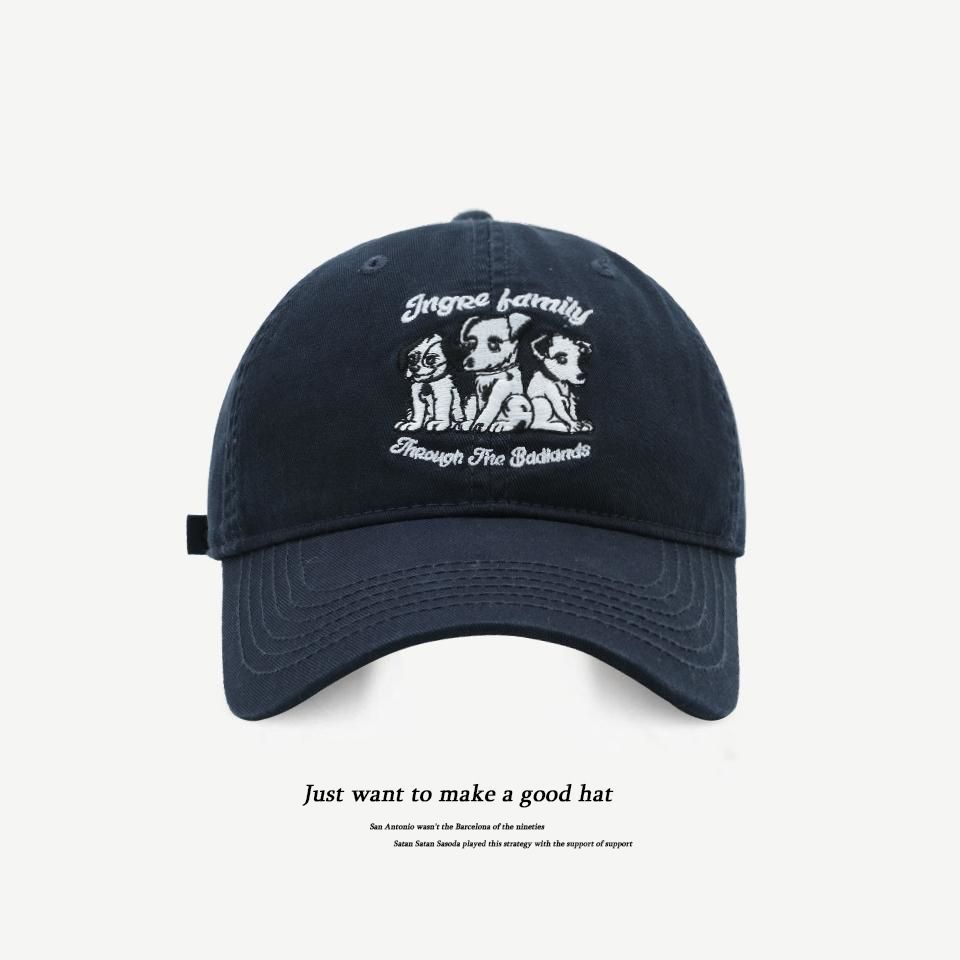 

Top goods! High-quality cute cartoon dog embroidered baseball cap for men and women of the same style Korean version of couple versatile cap