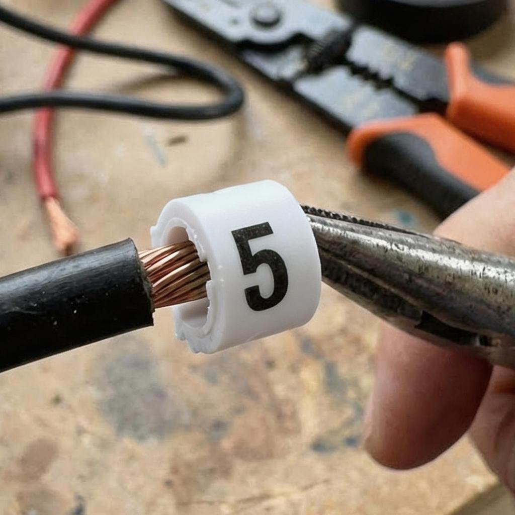 White Cable Marker Labels PVC Heat Shrink Tubing Wire Number Insulation Shrink Tube Electrical Cord Label Wire Sleeves Clip