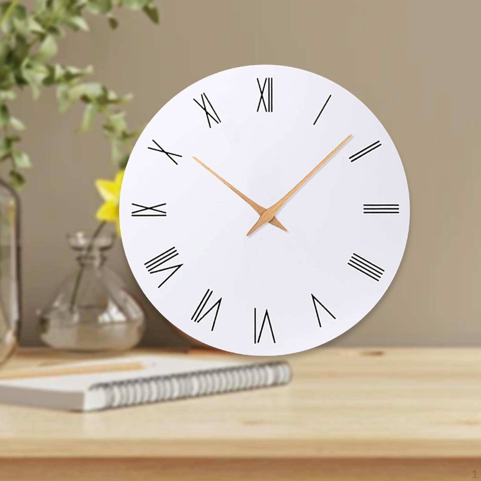 

Nordic Wall Clock Silent Non Ticking 11.81 Decorative for Office Bedroom Hallway Dining Room Roman Numerals