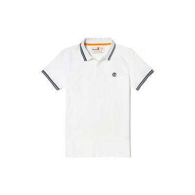 Casual Striped Breathable Short Sleeve Polo Shirt Men Tops White A62SH-100