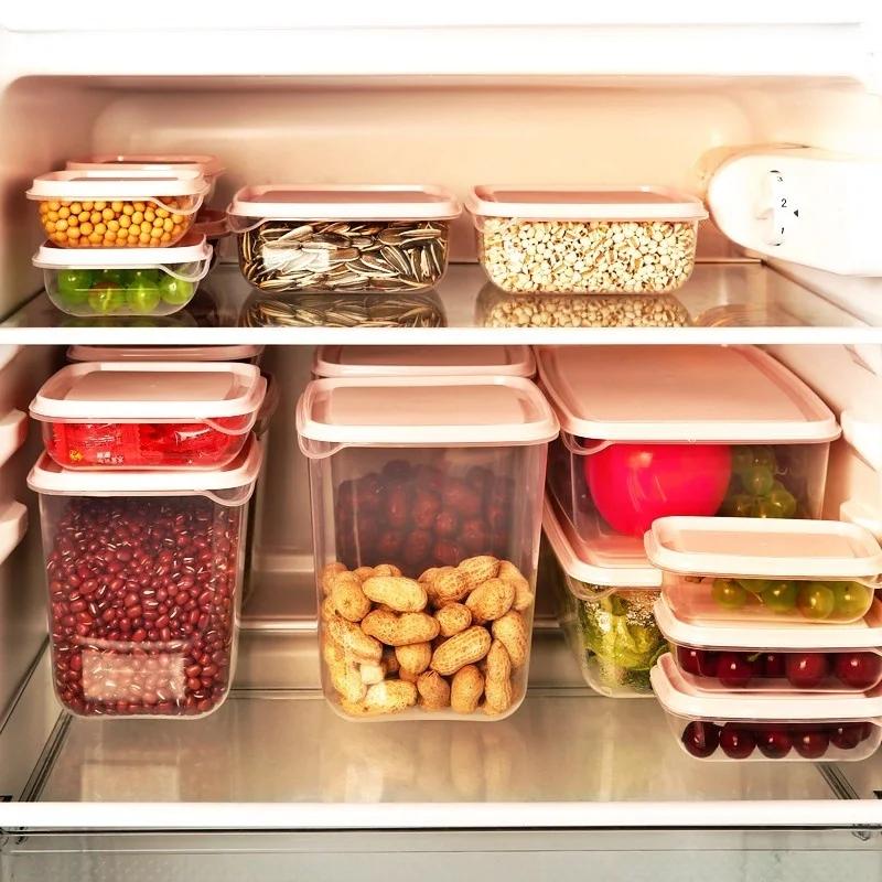 17/pcs Food Storage Box Kitchen Finishing Storage Sealed Box Refrigerator Storage Box