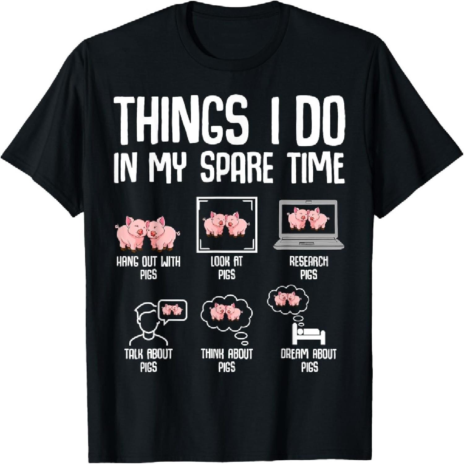 Pig Things I Do In My Spare Time Women Kids T-Shirt S