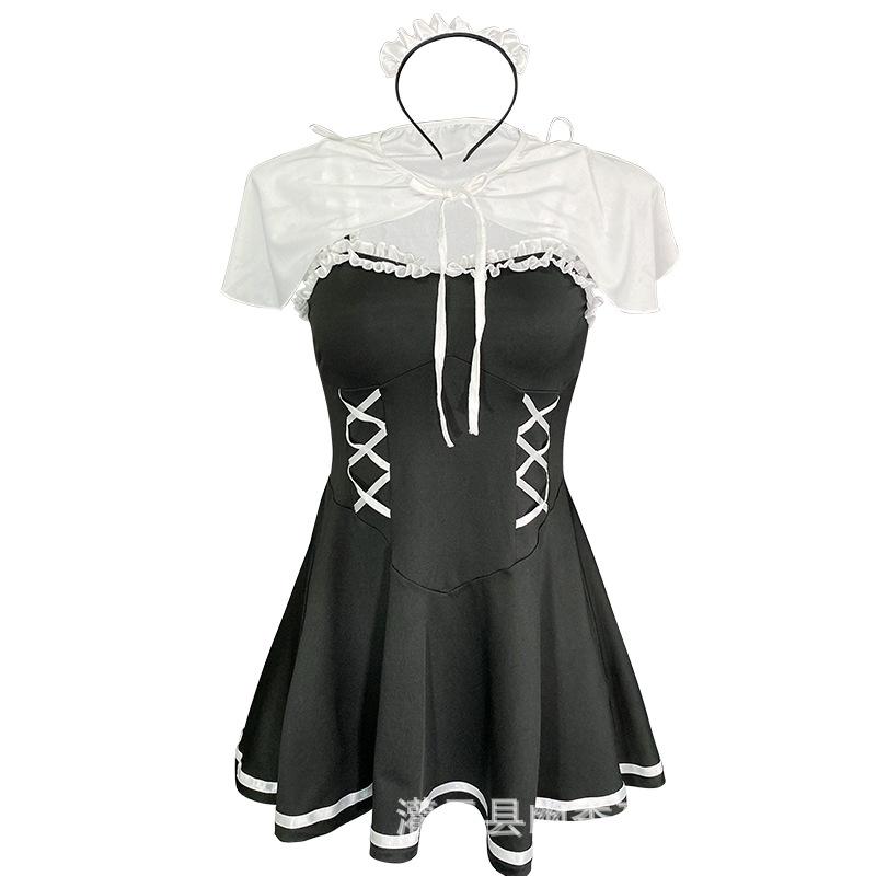 Small breasts sexy lingerie maid uniform dress maid suit seduction pajamas passion