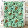 Bright Sea Turtle Shower Curtain Coral Seashell Print for Bathroom Decor Customizable Size Waterproof Fabric Home Decoration 72
